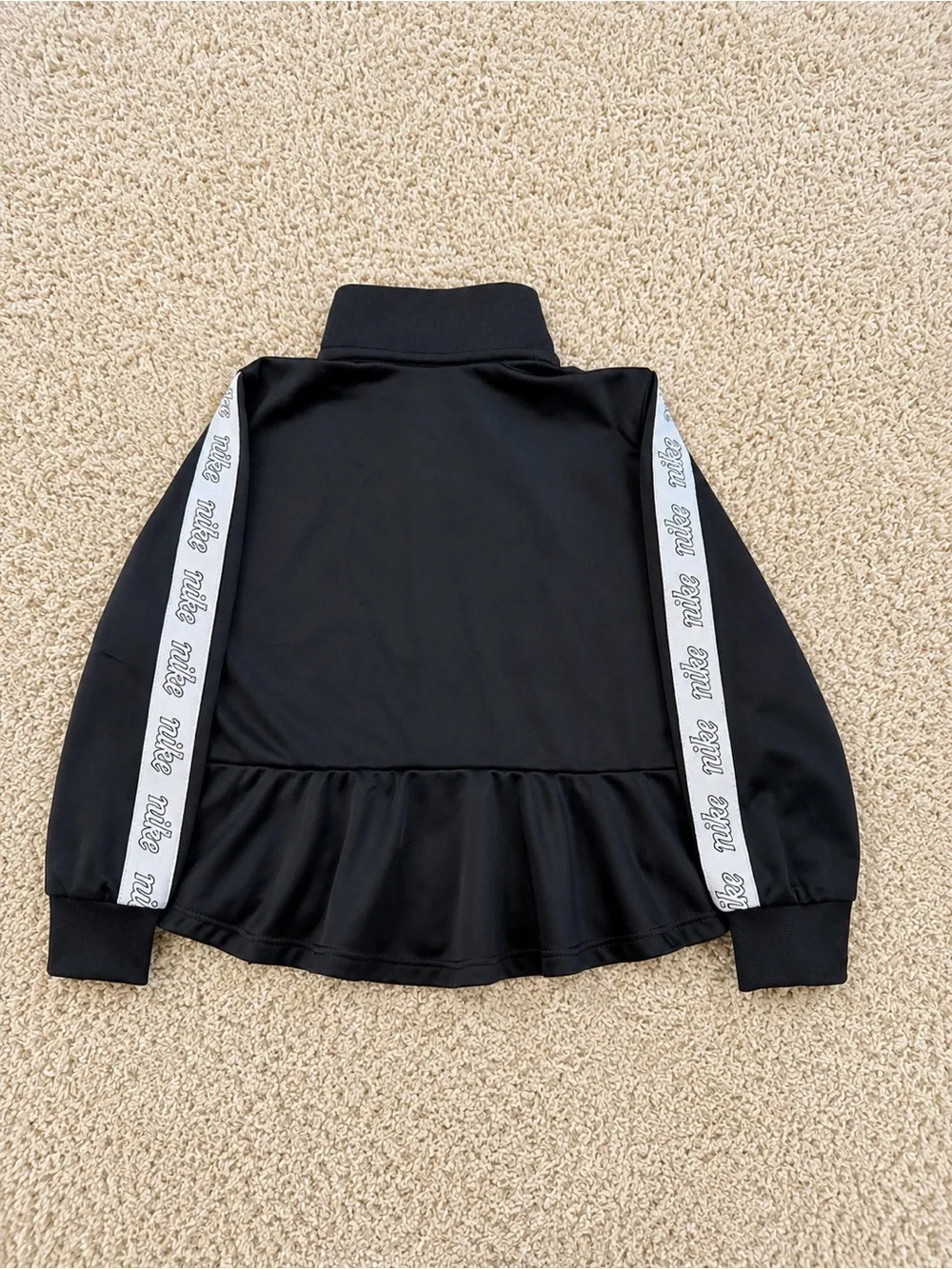 Nike Girls 2T Black Full Zip Track Jacket with Logo Tape